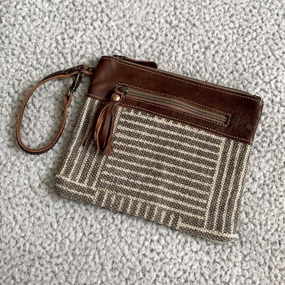 Myra Bag Canvas/Leather Wristlet - Picture 1 of 8